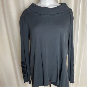 Soft Surroundings embroidered detail henley shirt